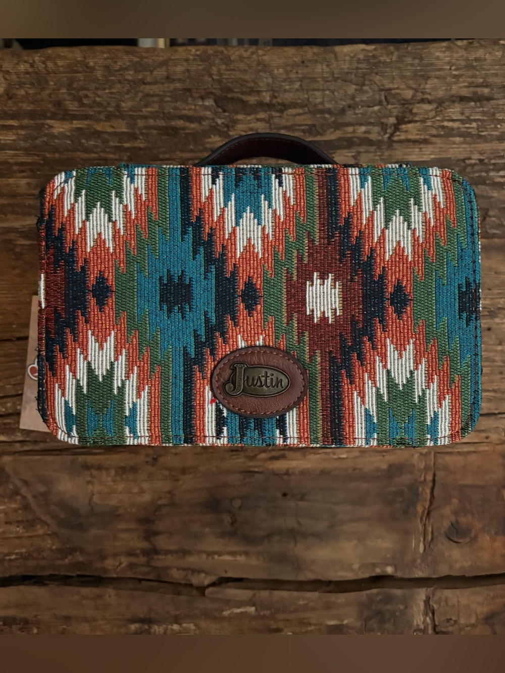 Justin Boots Large Aztec Print Jewelry Travel Case